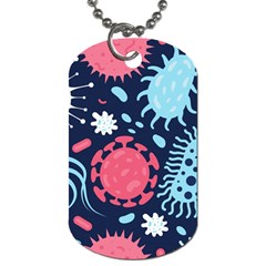 Seamless Pattern Microbes Virus Vector Illustration Dog Tag (one Side) by Ravend