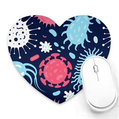 Seamless Pattern Microbes Virus Vector Illustration Heart Mousepad by Ravend