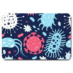 Seamless Pattern Microbes Virus Vector Illustration Large Doormat by Ravend