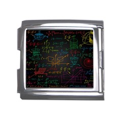 Mathematical Colorful Formulas Drawn By Hand Black Chalkboard Mega Link Italian Charm (18mm) by Ravend