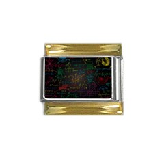 Mathematical Colorful Formulas Drawn By Hand Black Chalkboard Gold Trim Italian Charm (9mm) by Ravend