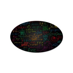 Mathematical Colorful Formulas Drawn By Hand Black Chalkboard Sticker Oval (100 Pack) by Ravend