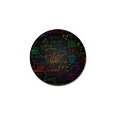 Mathematical Colorful Formulas Drawn By Hand Black Chalkboard Golf Ball Marker by Ravend