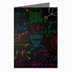 Mathematical Colorful Formulas Drawn By Hand Black Chalkboard Greeting Cards (pkg Of 8) by Ravend