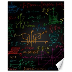 Mathematical Colorful Formulas Drawn By Hand Black Chalkboard Canvas 11  X 14  by Ravend