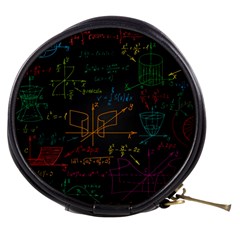 Mathematical Colorful Formulas Drawn By Hand Black Chalkboard Mini Makeup Bag by Ravend