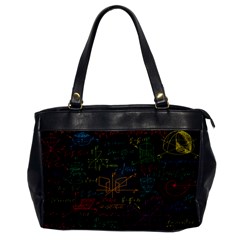 Mathematical Colorful Formulas Drawn By Hand Black Chalkboard Oversize Office Handbag by Ravend