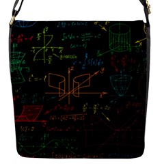 Mathematical Colorful Formulas Drawn By Hand Black Chalkboard Flap Closure Messenger Bag (s) by Ravend