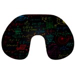 Mathematical Colorful Formulas Drawn By Hand Black Chalkboard Travel Neck Pillow Front