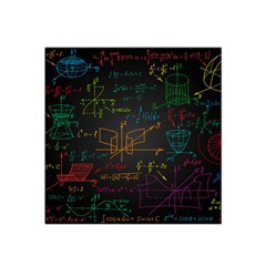 Mathematical Colorful Formulas Drawn By Hand Black Chalkboard Satin Bandana Scarf 22  X 22  by Ravend