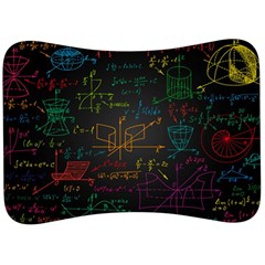 Mathematical Colorful Formulas Drawn By Hand Black Chalkboard Velour Seat Head Rest Cushion by Ravend