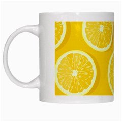 Lemon Fruits Slice Seamless Pattern White Mug by Ravend