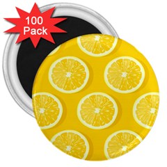 Lemon Fruits Slice Seamless Pattern 3  Magnets (100 Pack) by Ravend