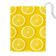 Lemon Fruits Slice Seamless Pattern Drawstring Pouch (5xl) by Ravend