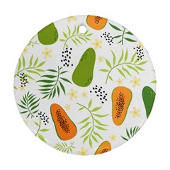 Seamless Tropical Pattern With Papaya Ornament (round)