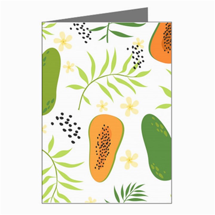 Seamless Tropical Pattern With Papaya Greeting Card