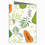 Seamless Tropical Pattern With Papaya Greeting Card Right