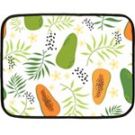 Seamless Tropical Pattern With Papaya Two Sides Fleece Blanket (Mini) 35 x27  Blanket Front