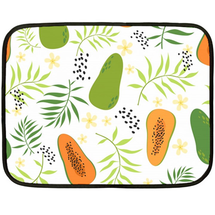 Seamless Tropical Pattern With Papaya Two Sides Fleece Blanket (Mini)