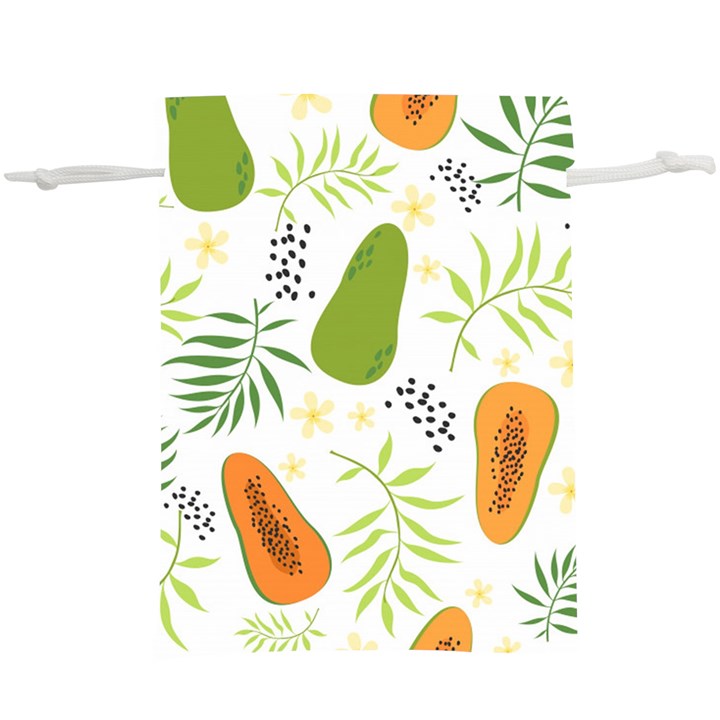 Seamless Tropical Pattern With Papaya Lightweight Drawstring Pouch (XL)