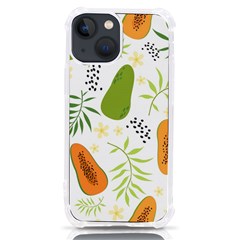 Seamless Tropical Pattern With Papaya Iphone 13 Mini Tpu Uv Print Case by Ravend