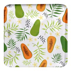 Seamless Tropical Pattern With Papaya Square Glass Fridge Magnet (4 Pack) by Ravend