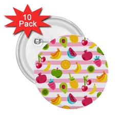 Tropical Fruits Berries Seamless Pattern 2 25  Buttons (10 Pack)  by Ravend