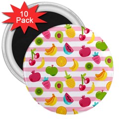 Tropical Fruits Berries Seamless Pattern 3  Magnets (10 Pack)  by Ravend