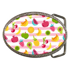 Tropical Fruits Berries Seamless Pattern Belt Buckles by Ravend