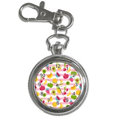 Tropical Fruits Berries Seamless Pattern Key Chain Watches by Ravend