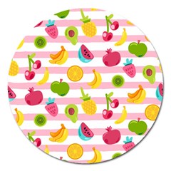 Tropical Fruits Berries Seamless Pattern Magnet 5  (round) by Ravend