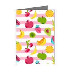 Tropical Fruits Berries Seamless Pattern Mini Greeting Card by Ravend