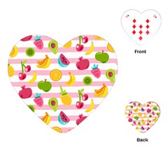 Tropical Fruits Berries Seamless Pattern Playing Cards Single Design (heart) by Ravend