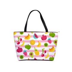 Tropical Fruits Berries Seamless Pattern Classic Shoulder Handbag by Ravend