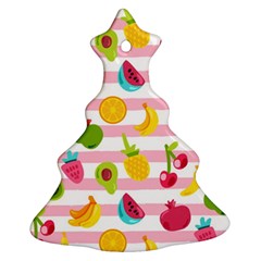 Tropical Fruits Berries Seamless Pattern Ornament (christmas Tree)  by Ravend