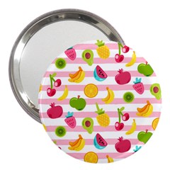 Tropical Fruits Berries Seamless Pattern 3  Handbag Mirrors by Ravend