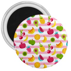 Tropical Fruits Berries Seamless Pattern 3  Magnets by Ravend