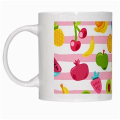 Tropical Fruits Berries Seamless Pattern White Mug by Ravend