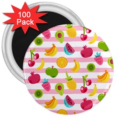 Tropical Fruits Berries Seamless Pattern 3  Magnets (100 Pack) by Ravend