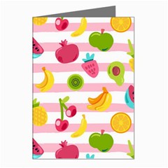 Tropical Fruits Berries Seamless Pattern Greeting Cards (pkg Of 8) by Ravend