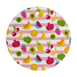 Tropical Fruits Berries Seamless Pattern Round Ornament (Two Sides) Back