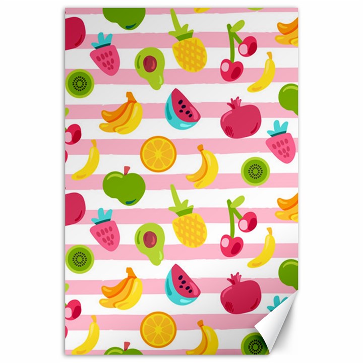 Tropical Fruits Berries Seamless Pattern Canvas 24  x 36 