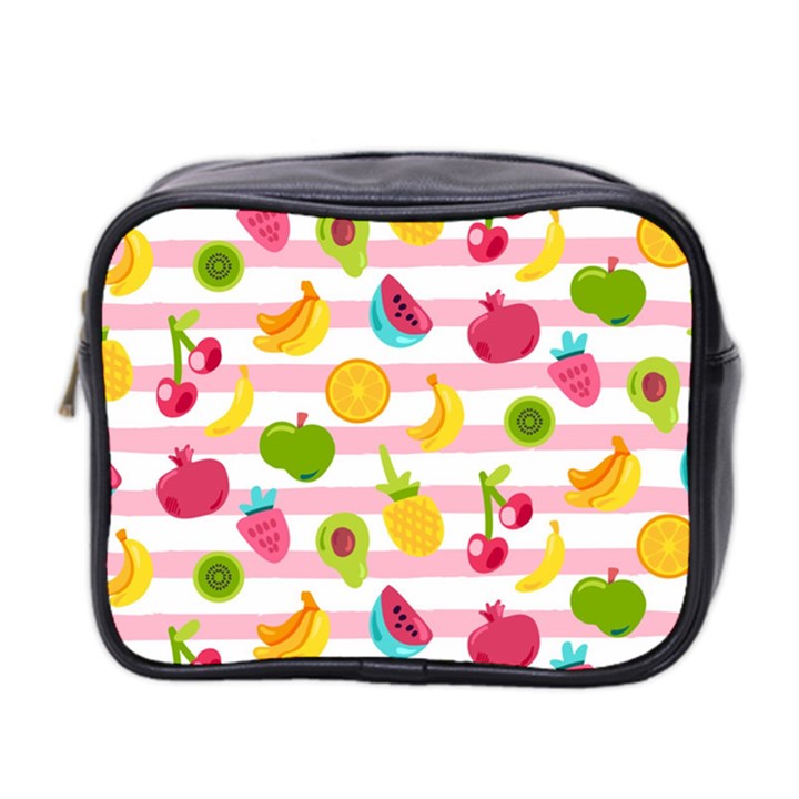 Tropical Fruits Berries Seamless Pattern Mini Toiletries Bag (Two Sides)