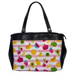 Tropical Fruits Berries Seamless Pattern Oversize Office Handbag by Ravend