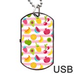 Tropical Fruits Berries Seamless Pattern Dog Tag USB Flash (Two Sides) Front