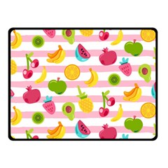 Tropical Fruits Berries Seamless Pattern Two Sides Fleece Blanket (small) by Ravend