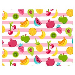 Tropical Fruits Berries Seamless Pattern Two Sides Premium Plush Fleece Blanket (medium) by Ravend