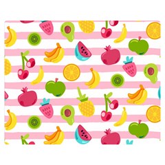 Tropical Fruits Berries Seamless Pattern Premium Plush Fleece Blanket (medium) by Ravend