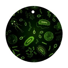 Bacteria Virus Seamless Pattern Inversion Ornament (round)