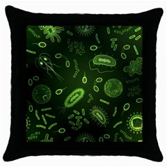 Bacteria Virus Seamless Pattern Inversion Throw Pillow Case (black) by Ravend